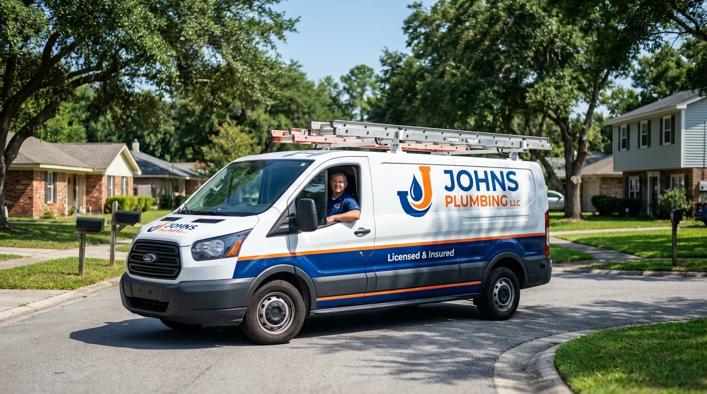 Johns Plumbing LLC service van in Vega Baja, PR