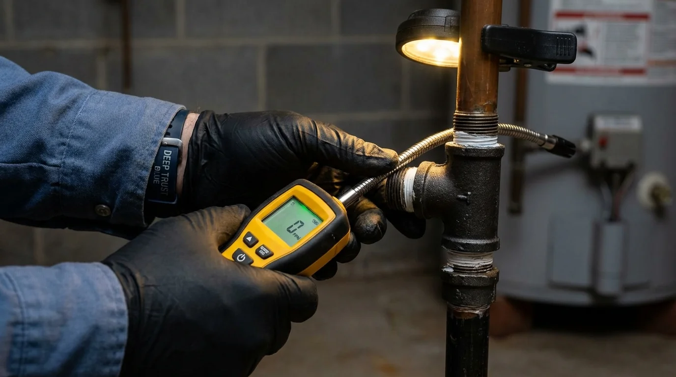 Gas leak detection with electronic sniffer by Johns Plumbing LLC in Vega Baja